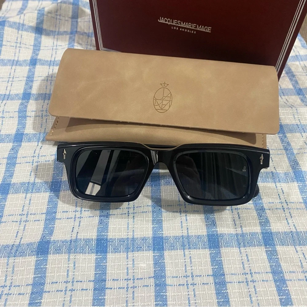 Jacques Marie Mage Black Square Sunglasses
